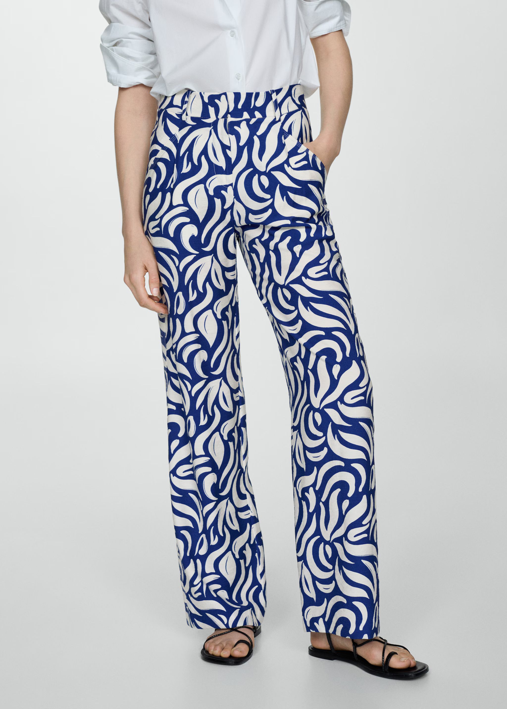 Wide leg printed pants | MANGO (US)