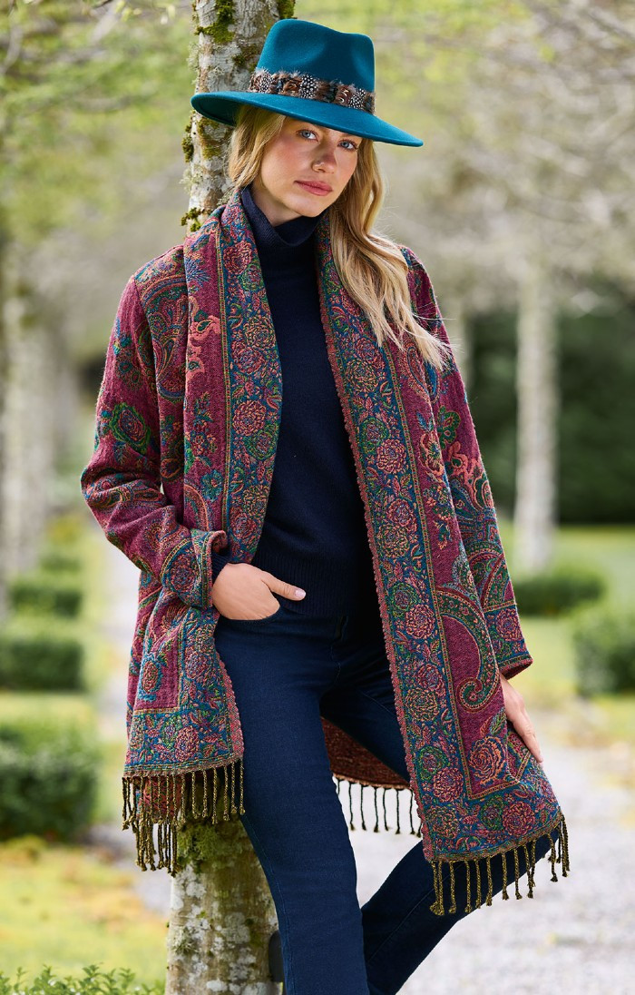 Ladies Fringed Pashmina Coat | The House Of Bruar