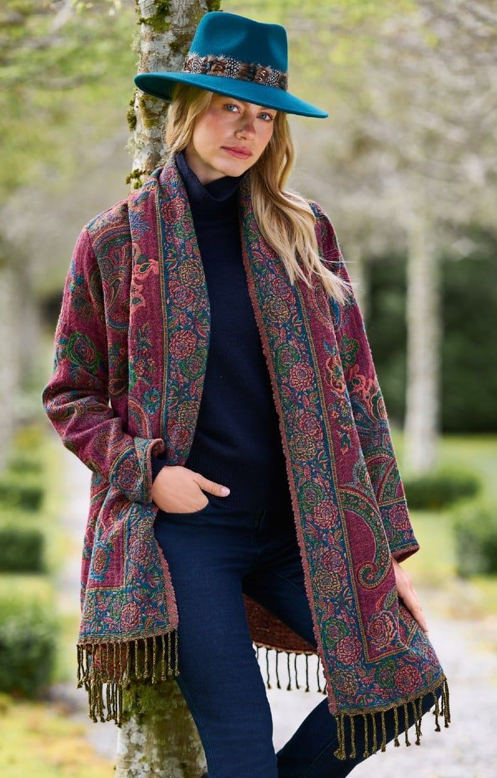 Ladies Fringed Pashmina Coat | The House Of Bruar