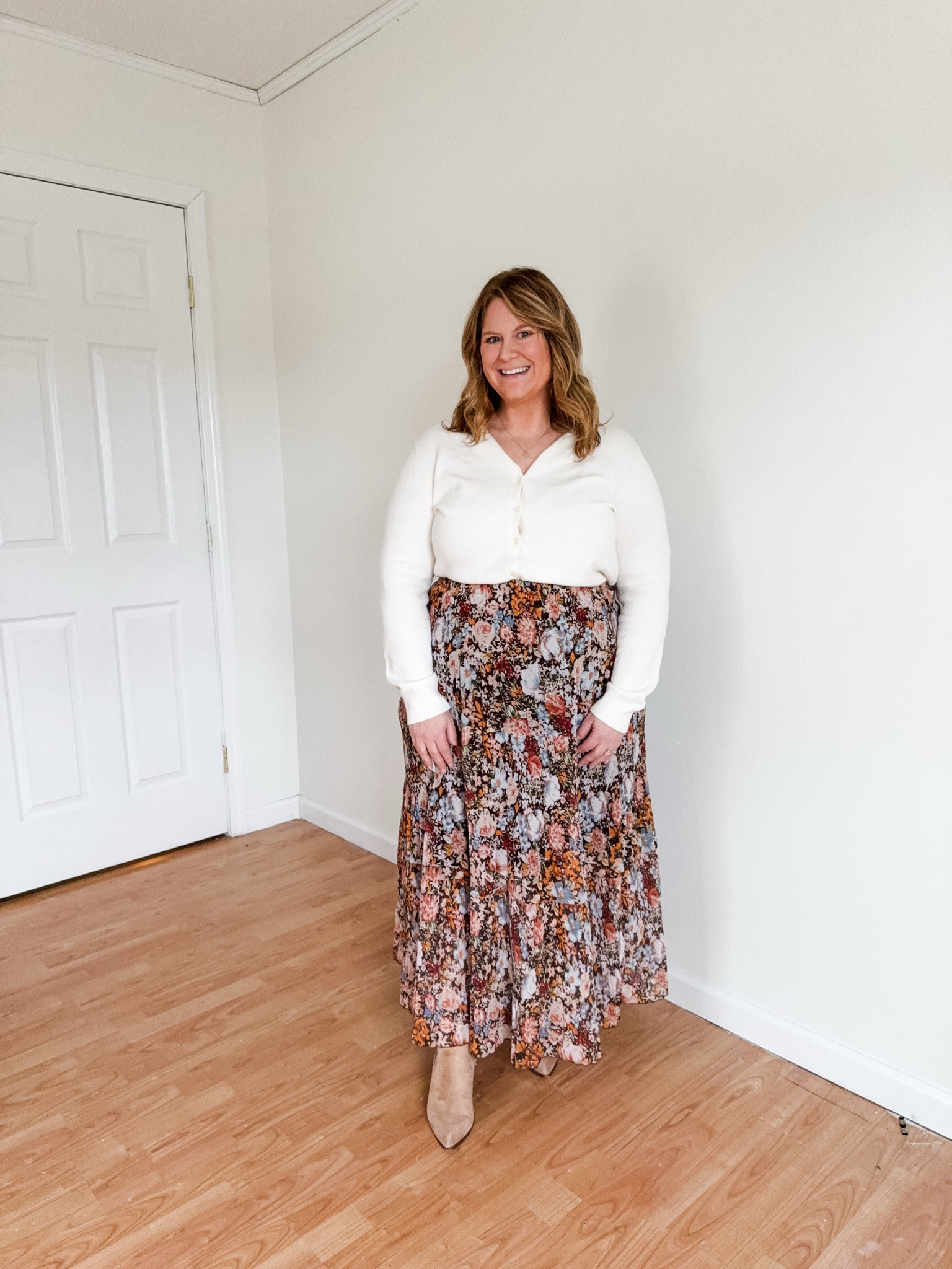 Wearing an XL in my floral maxi skirt and in my cardigan. Cardigan is almost sold out so I also linked a similar one from Quince that I have and love  

#LTKSeasonal #LTKPetite #LTKMidsize