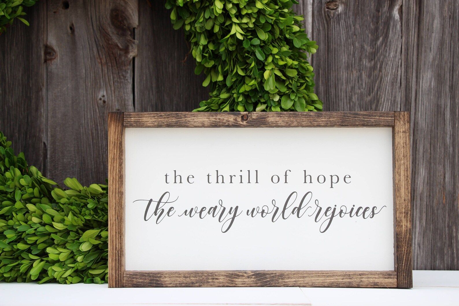 The thrill of hope the weary world rejoices Christmas wood | Etsy | Etsy (US)