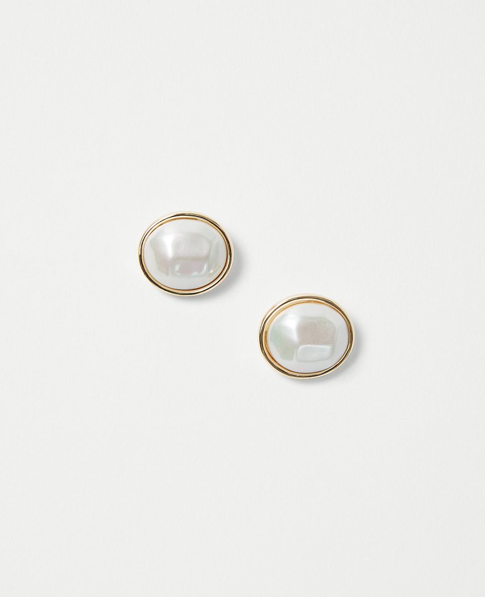 Pearlized Textured Stud Earrings | Ann Taylor (US)