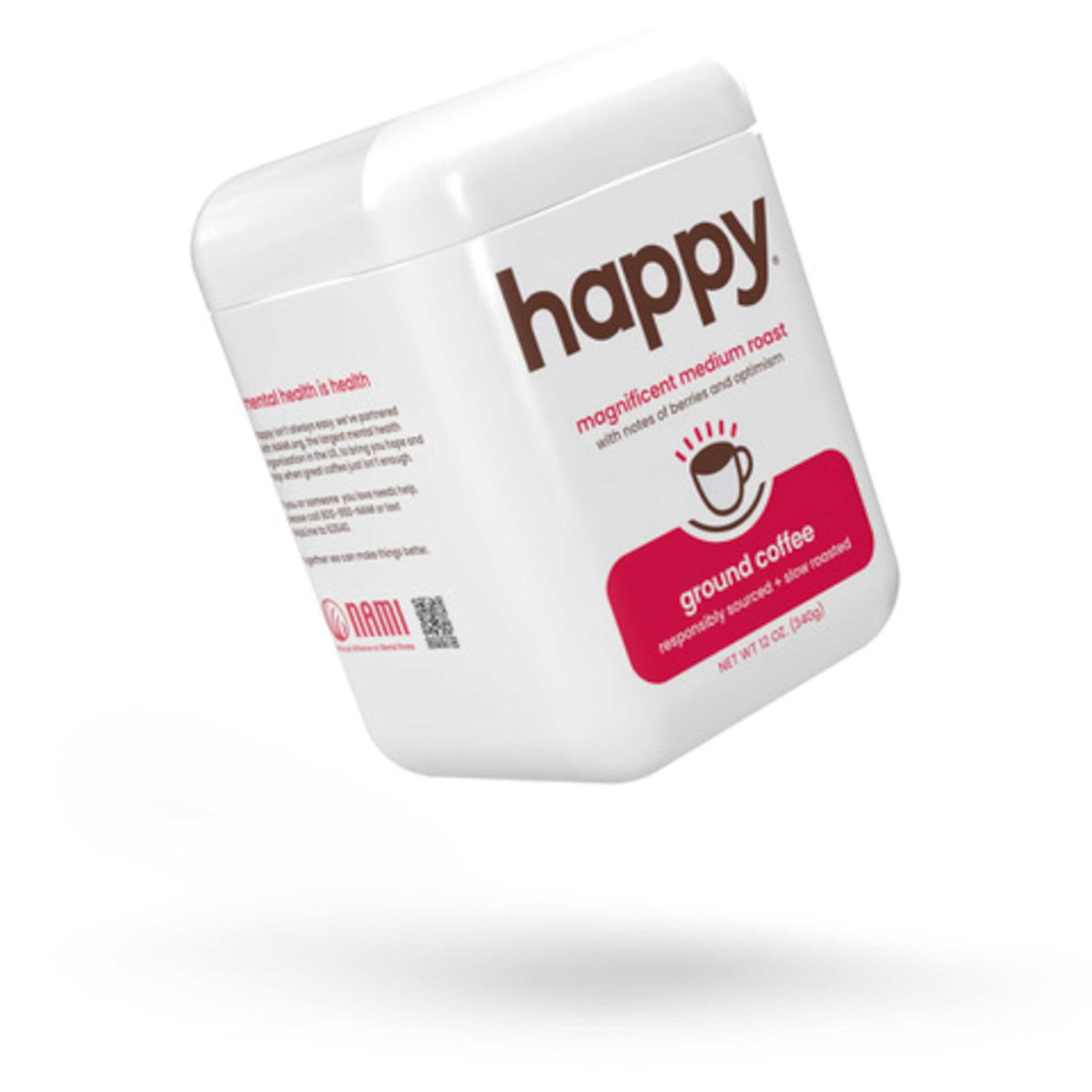 happy coffee medium roast ground coffee, 12 oz., notes of berries & optimism, recyclable containe... | Amazon (US)
