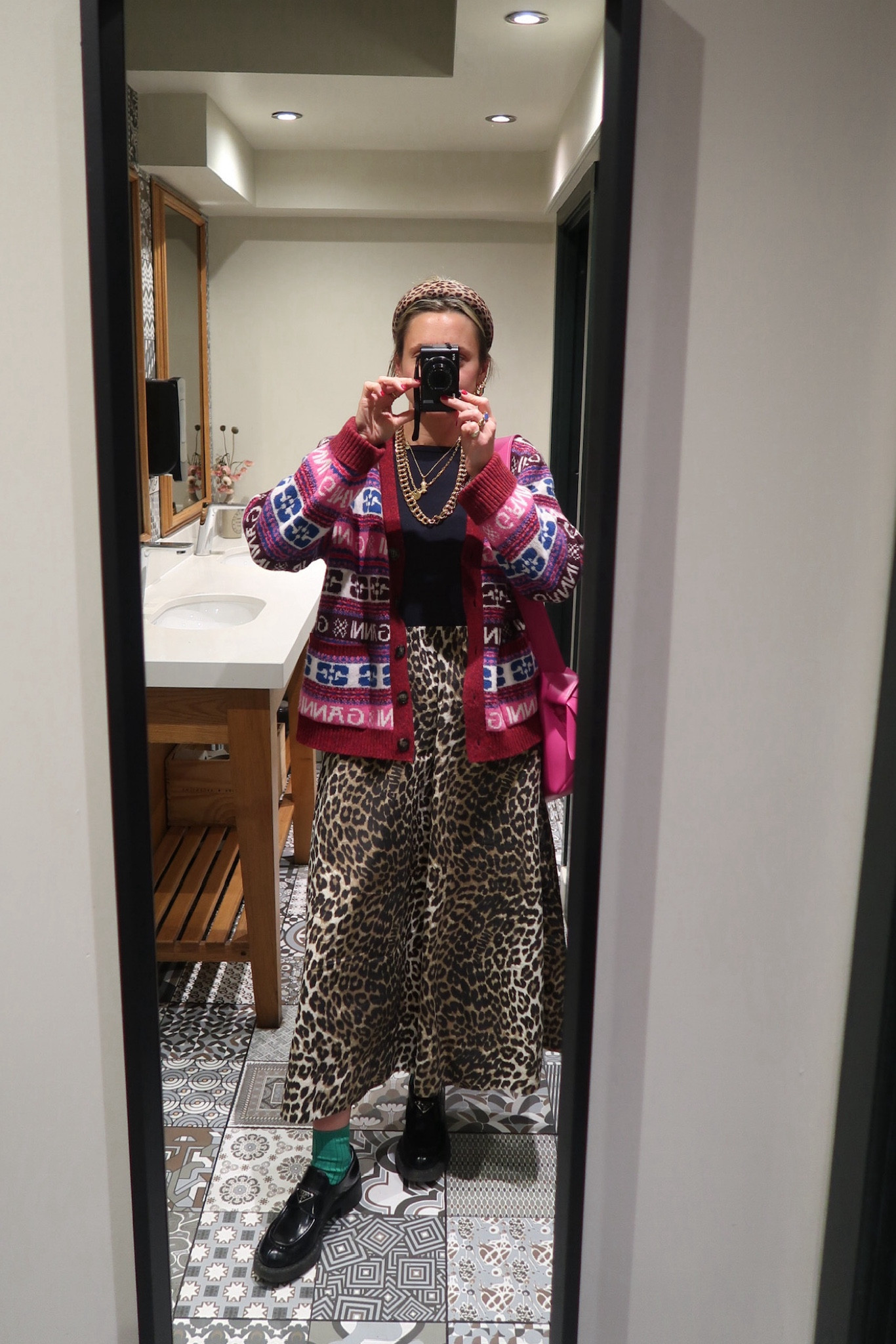 Ganni, Whistles, Damson madder, Prada, Farfetch, H&m, The hut, transitional outfit, transitional style, winter outfit, winter fashion, jacquard cardigan, knit cardigan, leopard print skirt, maxi skirt, loafers, winter outfit ideas, style inspiration 

#LTKSeasonal #LTKstyletip #LTKeurope