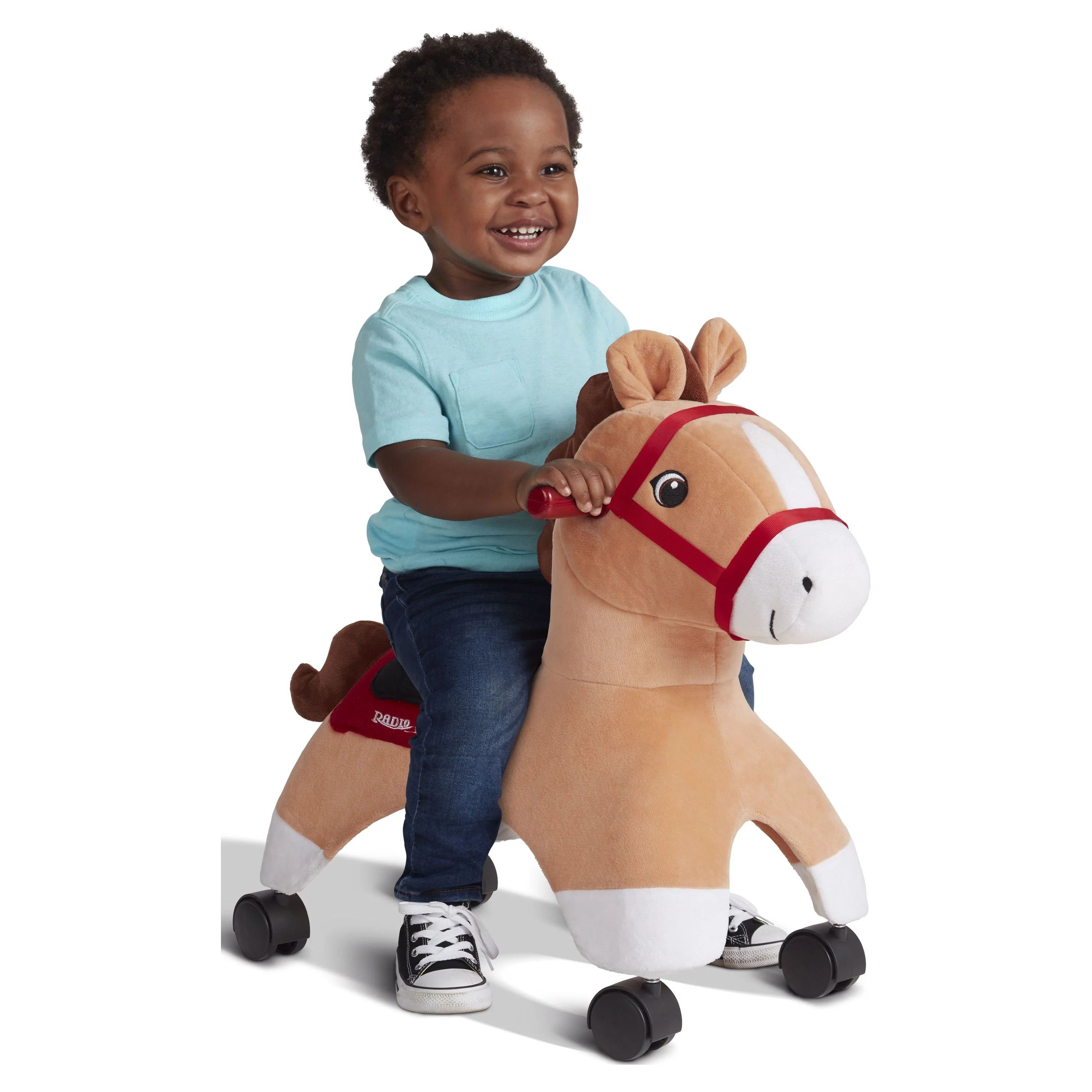 Radio Flyer, Boots: Rolling Pony, Plush Caster Ride-on Horse for Girls and Boys | Walmart (US)