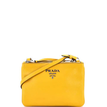 Double Zip Crossbody Bag Vitello Daino Small | Rebag