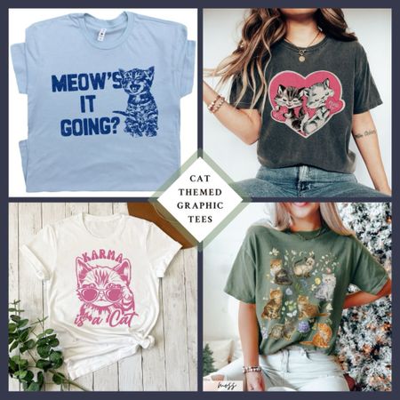 Cute Cat Graphic Tees from Etsy 😻🐾✨ Feline-inspired graphic t-shirts for her from Etsy’s small creatives and artists

#LTKstyletip #LTKsalealert #LTKSpringSale