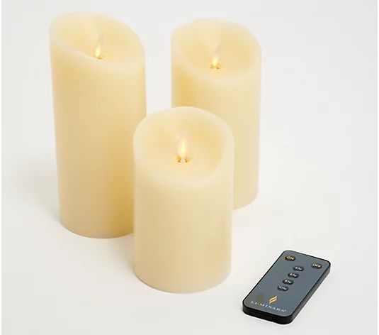 Luminara S/3 Assorted Flameless Pillars in Gift Box with Remote | QVC