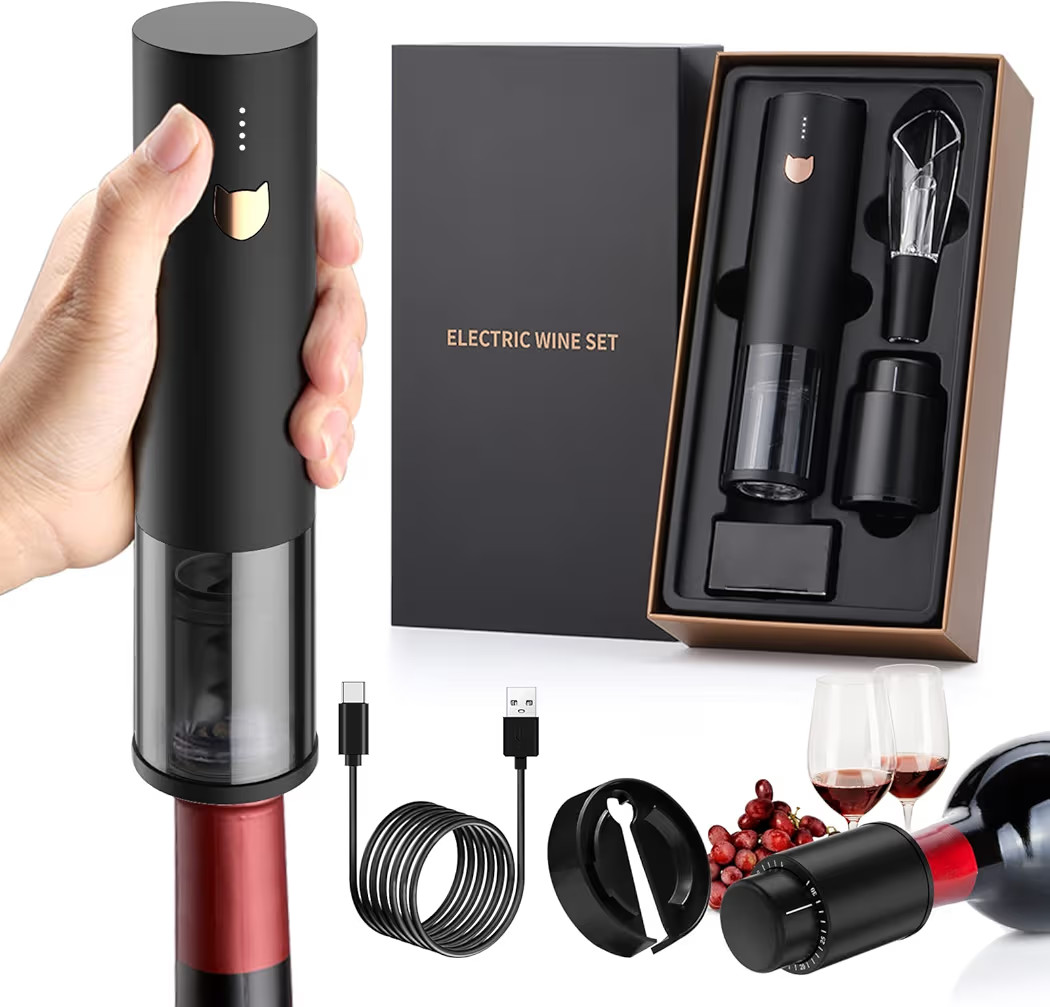 Wine Gifts-Electric Wine Opener-Automatic Wine Opener Rechargeable-Cordless Electric Corkscrew-Wi... | Amazon (US)