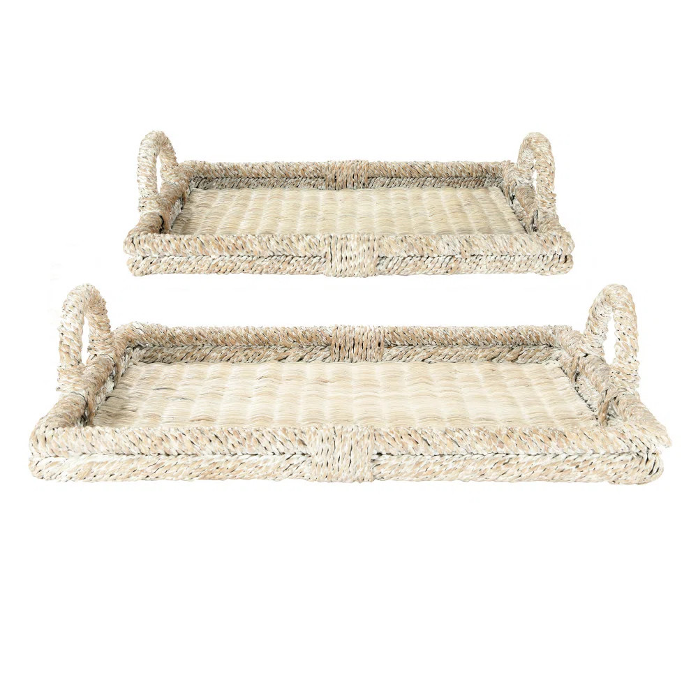Esai Wicker Tray - Set of 2 | Wayfair North America