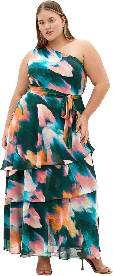 City Chic Plus Size Dress - Rendezvous One Shoulder Maxi | Amazon (US)