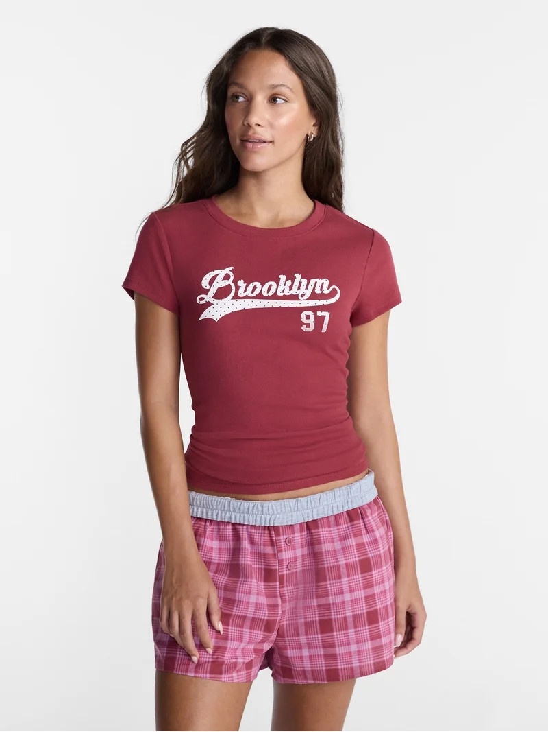 No Boundaries Longline Graphic Cotton Baby Tee, Women's XXS-XXL | Walmart (US)