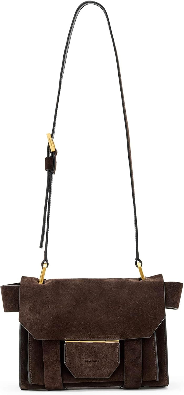 AllSaints Ursa Mini Suede Xbdy W555XD Bitter Brown One Size | Amazon (US)