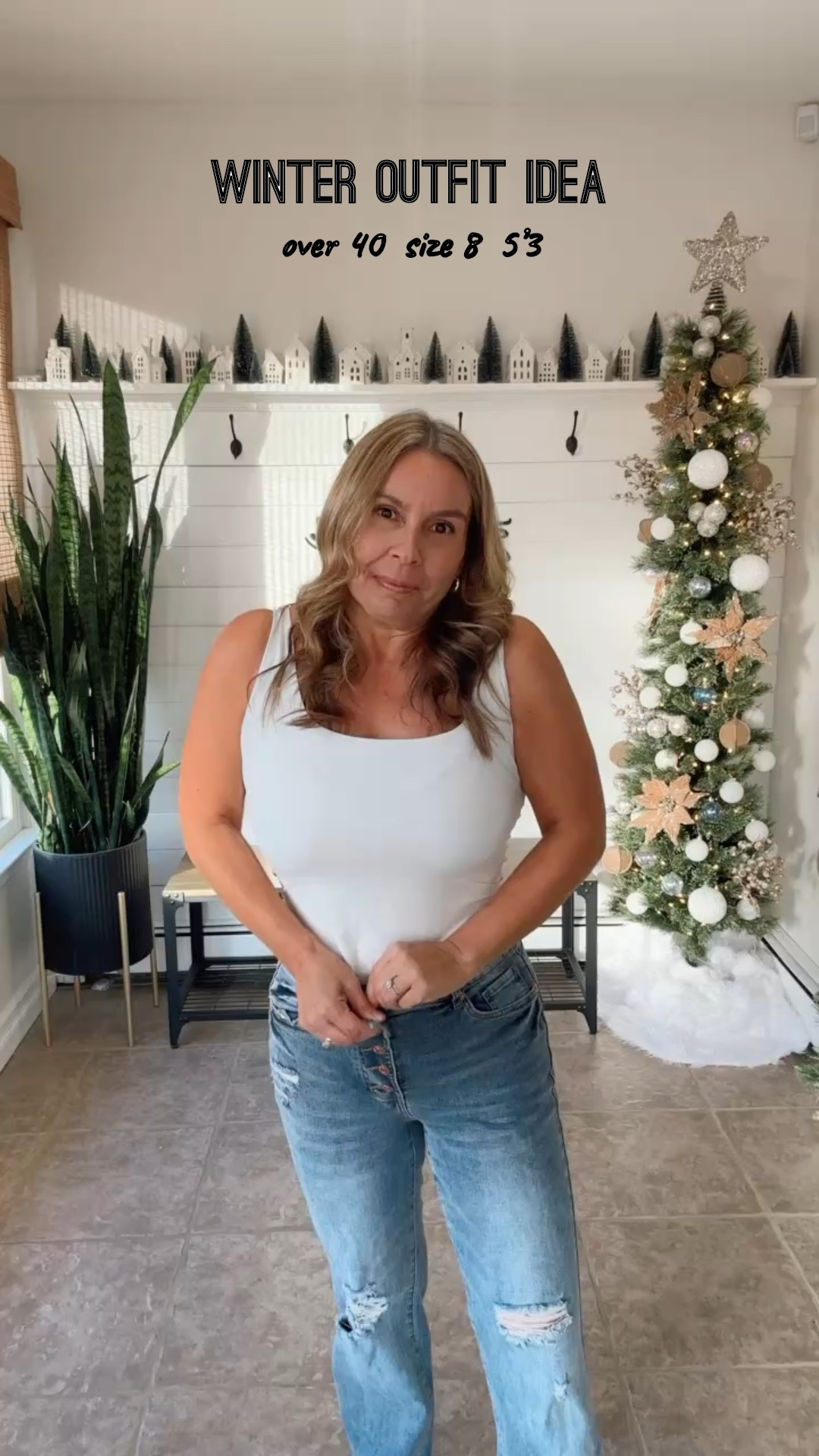 Winter outfit idea! Casual holiday party outfit thanks to the green * from Amazon. I'm wearing a medium in everything except the tank is a large. Boots tts
#LTKHoliday #LTKWatchNow
#LTKOver40

#LTKgrwm #LTKFindsUnder50 #LTKootd