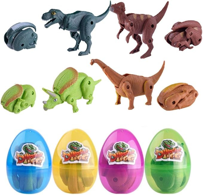 4 Pack Jumbo Dinosaur Deformation Eggs with Toys Inside for Kids Boys Girls Toddlers Easter Baske... | Amazon (US)
