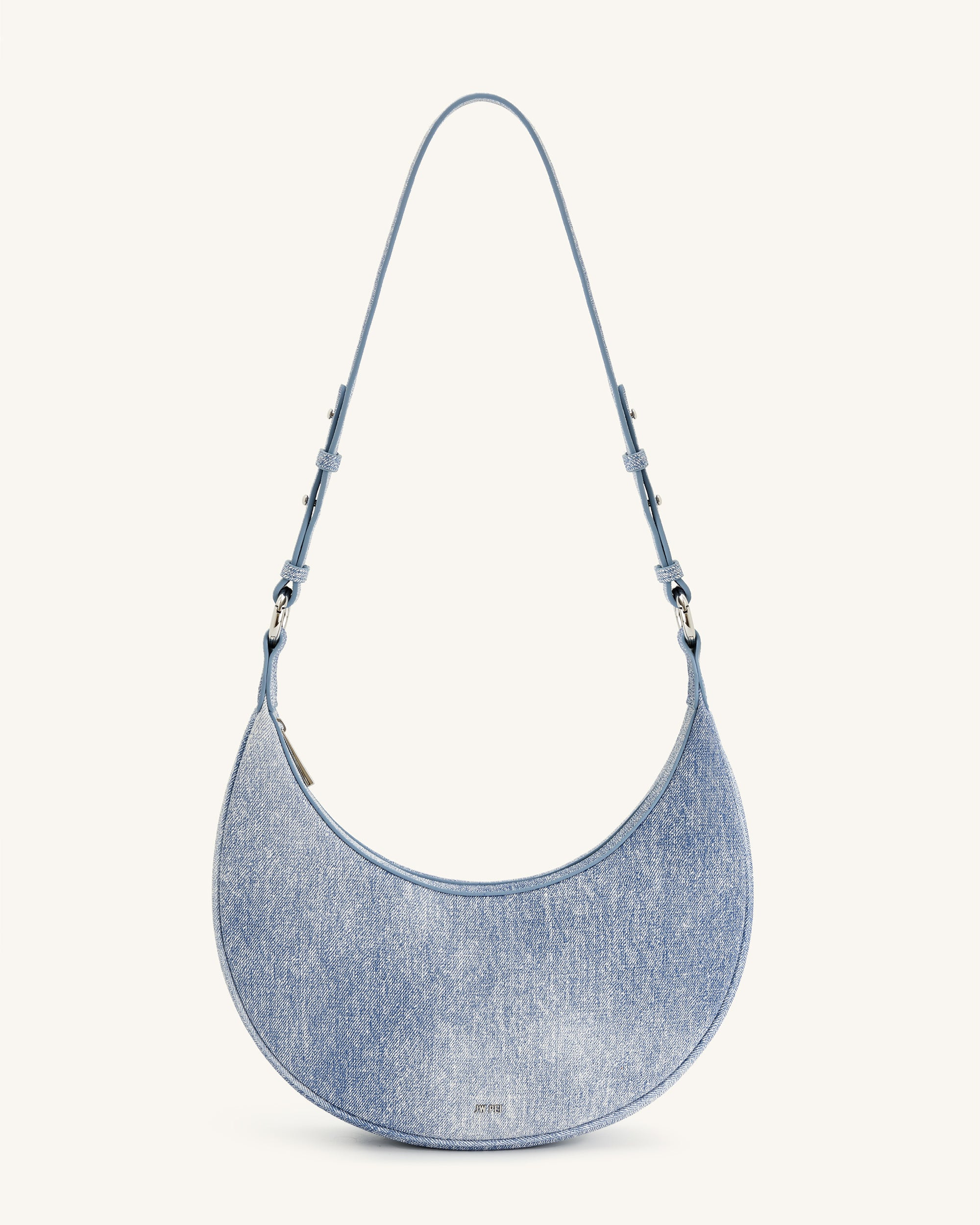 Carly Denim Embossed Saddle Bag - Blue | JW PEI US