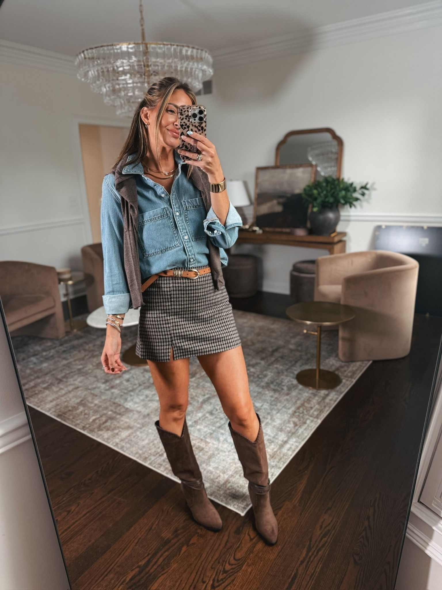 This fall skort and denim top makes for the perfect fall outfit! 🍂🍁🤎

#LTKgrwm #LTKdayinmylife #LTKmomlife