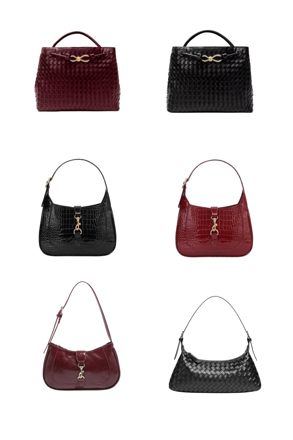 Gift Guide

Aesthetic woven and crocodile-embossed leather handbags in chic black and rich burgundy tones. These classy shoulder bags and baguette bags are perfect for everyday outfits, fall fashion, capsule wardrobes, and timeless minimal style.
Keywords: woven bag, croc handbag, black shoulder bag, burgundy bag, classy purse, trending handbags 2025, minimal style bags, aesthetic outfit ideas, leather baguette bag, elegant purses.

#LTKGiftGuide #LTKStyleTip #LTKHoliday