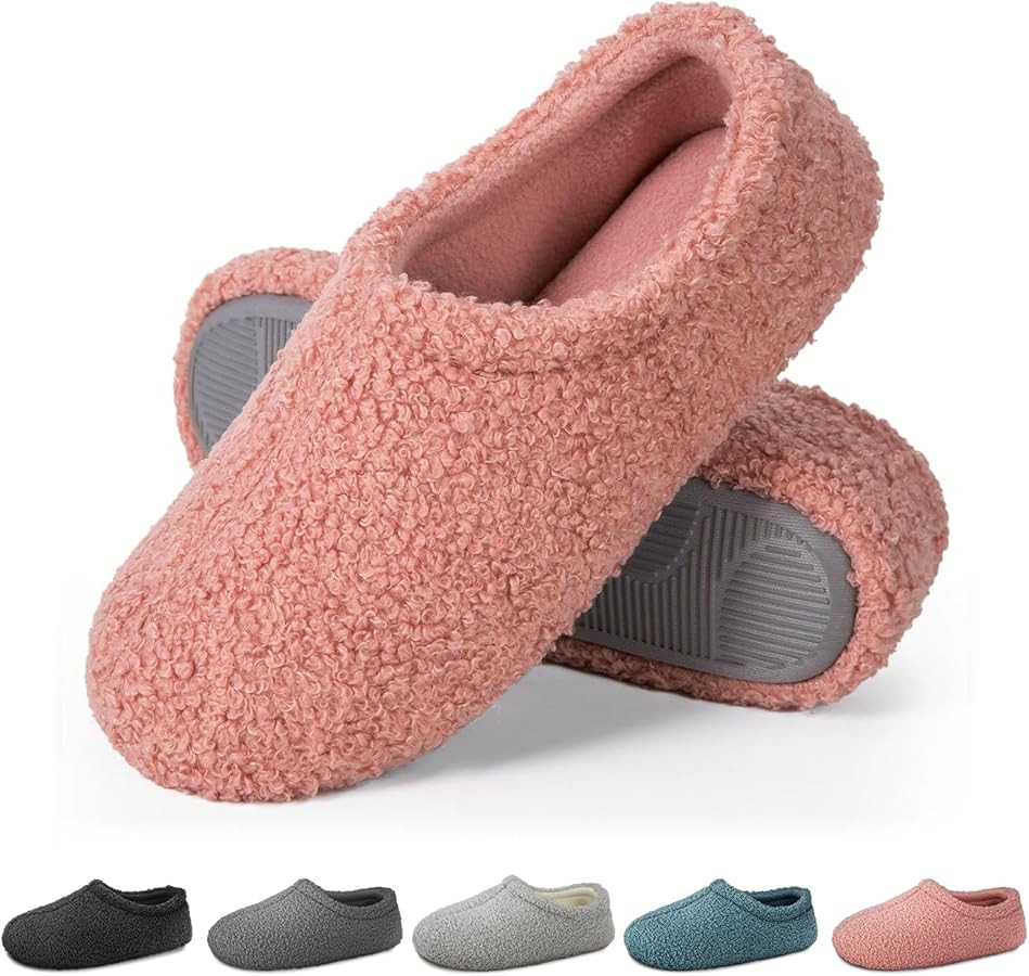 Slippers for Women Indoor Fuzzy Womens Mens Slippers Bedroom House Shoes with Memory Foam Curly F... | Amazon (US)