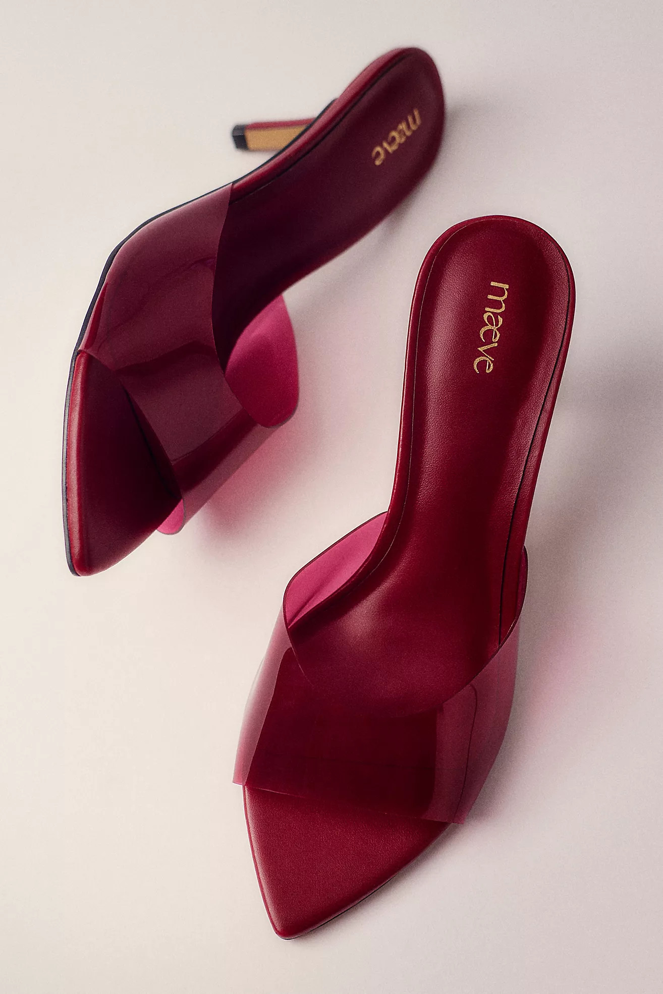 Maeve PVC Pointed-Toe Mule Heels | Anthropologie (US)