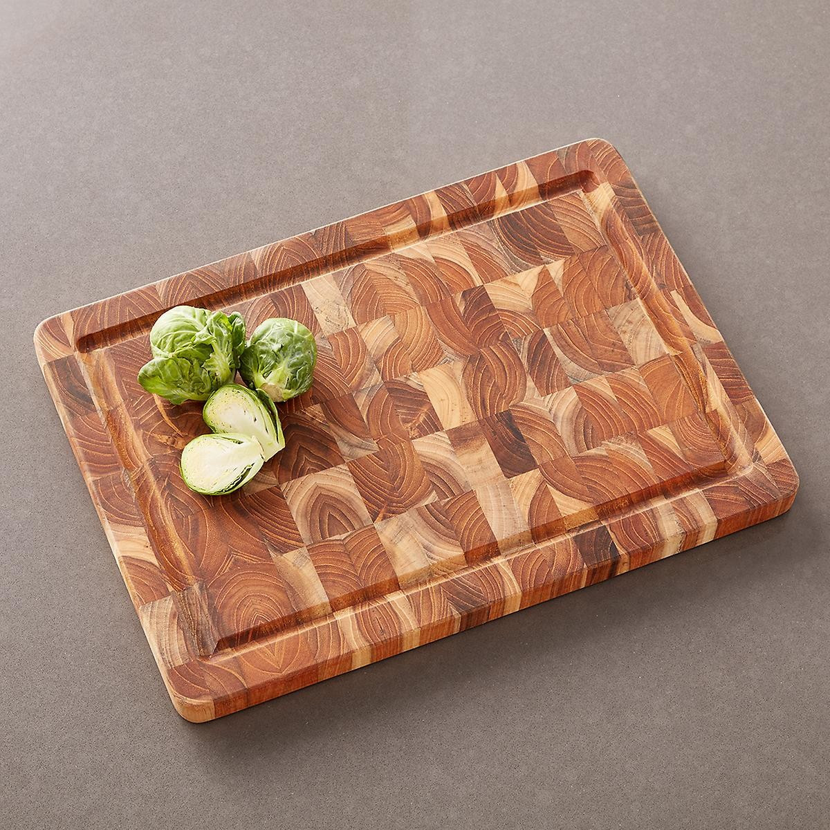 End Grain Teak Cutting Board | The Container Store