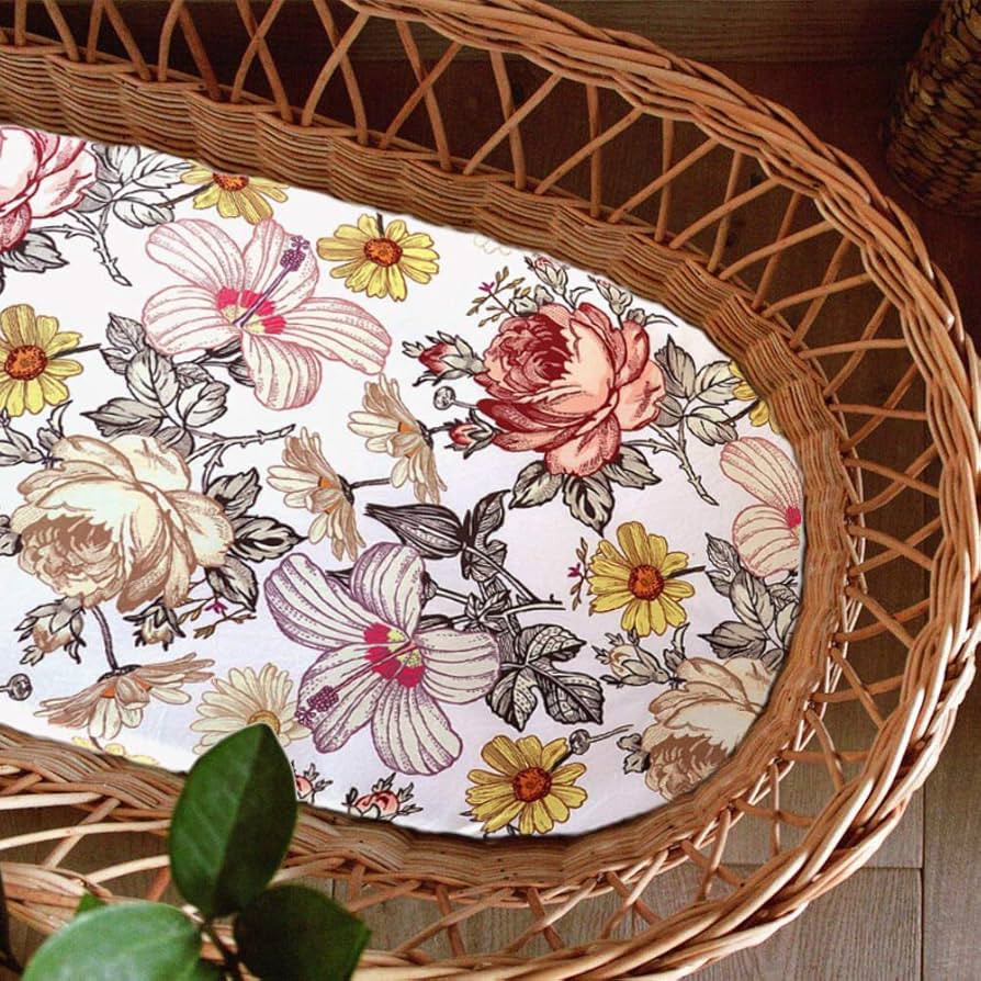 Bassinet Sheet, Jersey Cotton for Baby Boy/Girl, Fitted Sheets Flexible for Most Bassinet Mattres... | Amazon (US)