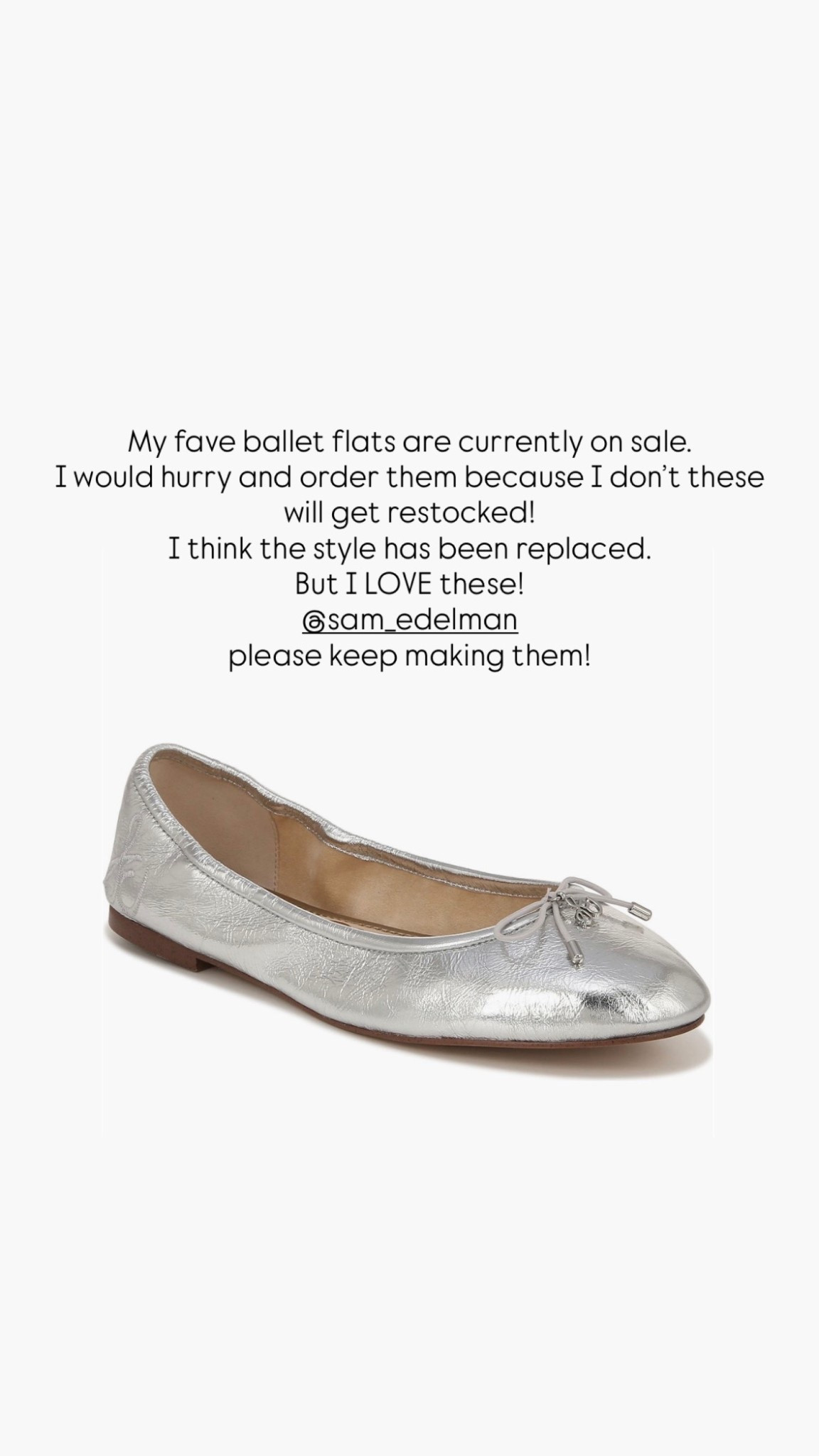 Love these flats because they are so comfortable. They don’t dig into my heel or wear too tight. They almost just fit like a glove. I wear a size 9 and they run true to size. The toe box also isn’t too long so it doesn’t make my foot look super long  

#LTKShoeCrush #LTKStyleTip #LTKSaleAlert