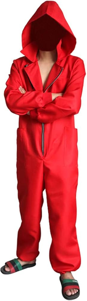 Angelaicos Unisex Red Jumpsuits Mask Halloween Party Costume Full Set | Amazon (US)