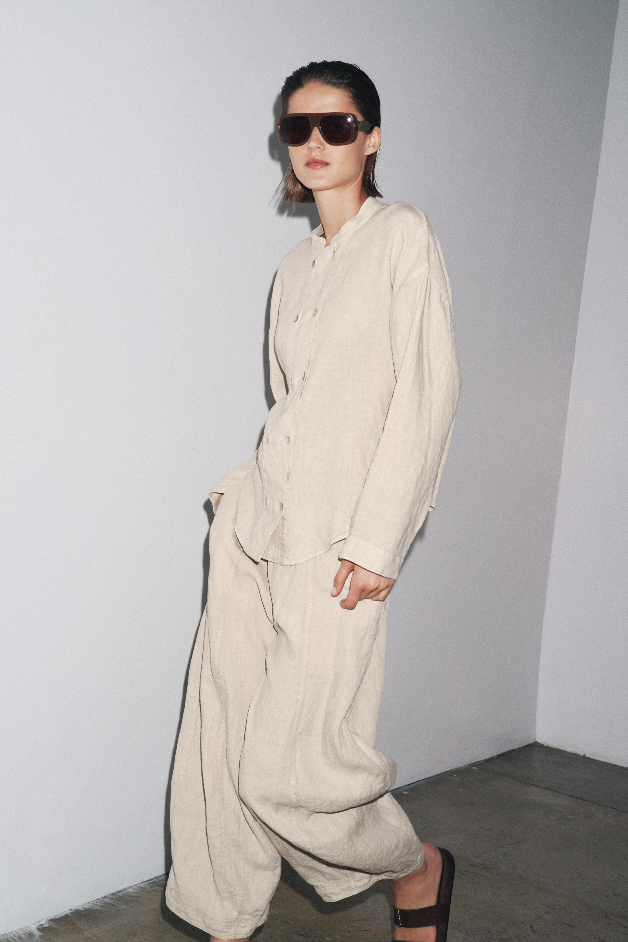 ZW COLLECTION LINEN PANTS | Zara US