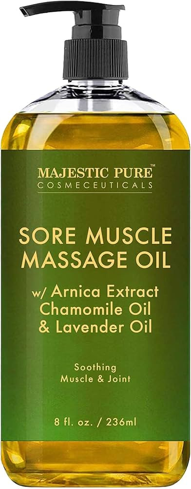 MAJESTIC PURE Arnica Sore Muscle Massage Oil for Body - Natural Therapy Oil with Lavender and Cha... | Amazon (US)