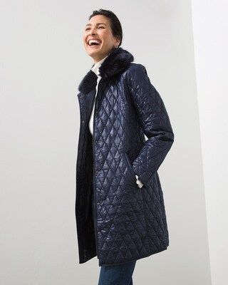 Removable Fur Collar Quilted Jacket | Chico's