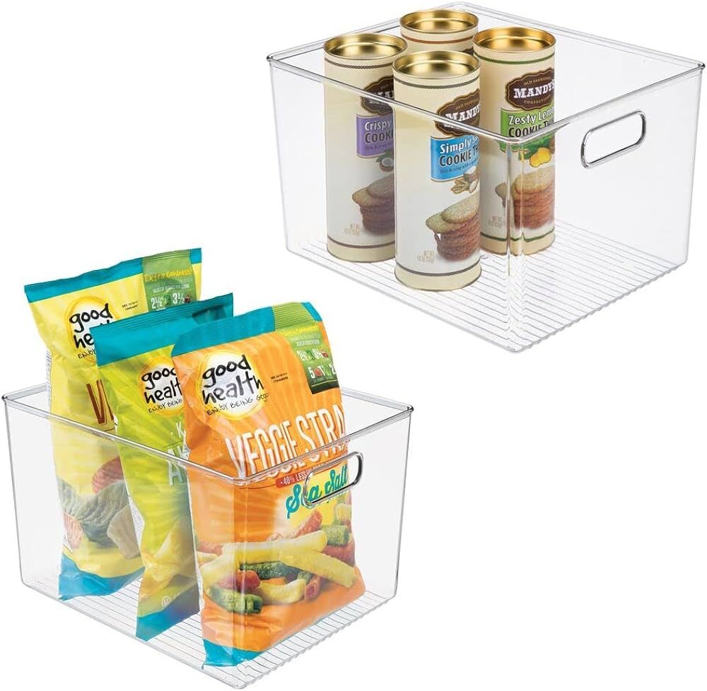 mDesign Plastic Storage Organizer Container Bin for Kitchen Organization in Pantry, Cabinet, Coun... | Amazon (US)