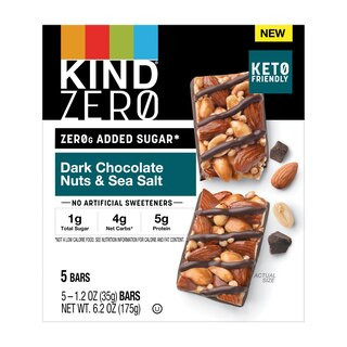 KIND ZEROg, Added Sugar Bars, Keto Friendly Snacks, Dark Chocolate Nuts and Sea Salt, 5 ct, 6.2 o... | CVS Health