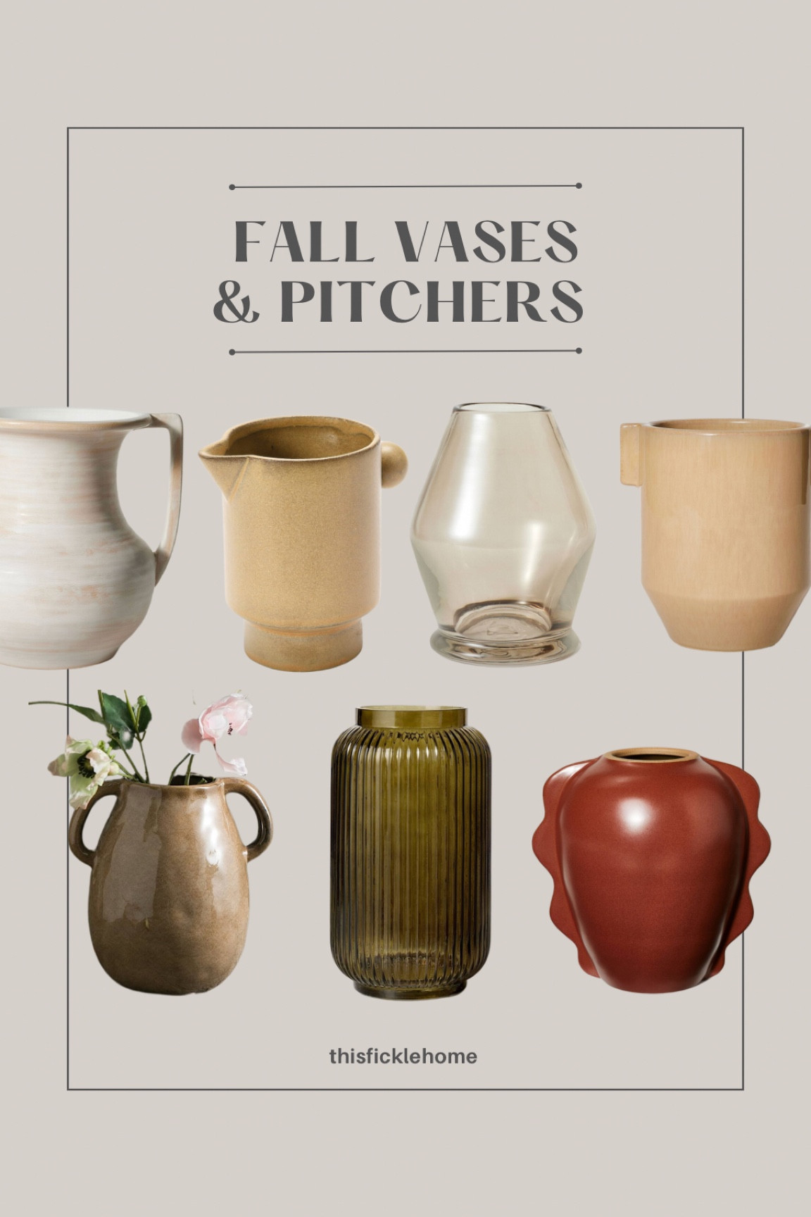 Ribbed glass vase, ceramic vase, stoneware vase, glass vase, wavy vase, fall decor, fall vases, stoneware pitcher.

#LTKhome #LTKSeasonal