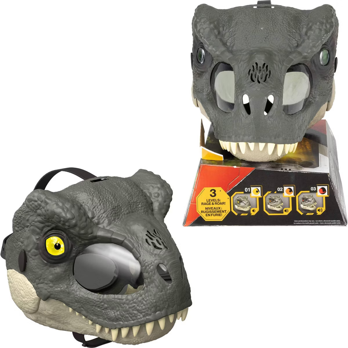 Jurassic World Rebirth T-Rex Rage N Roar Mask with LED Light Up Eyes Feature, 3 Level Effects | Target