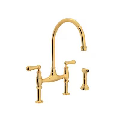 Rohl Perrin and Rowe English Gold 2-handle Bridge Kitchen Faucet | Lowe's