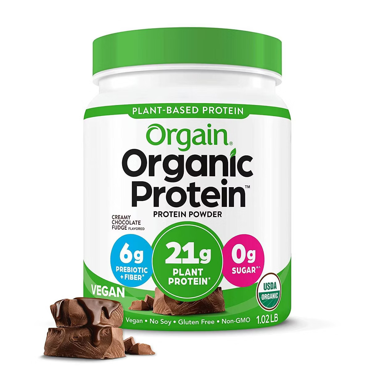 Orgain Organic Vegan Plant Based Protein Powder - Creamy Chocolate Fudge - 16.32oz | Target