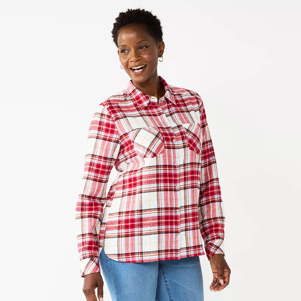 Women's Croft & Barrow® The Extra Soft Plaid Flannel Shirt | Kohl's