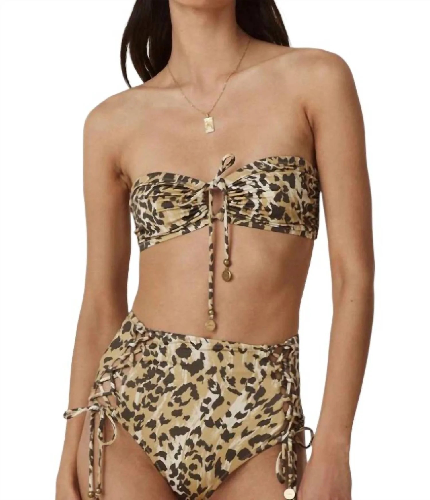 Belle Mare Bandeau Bikini In Pepper | Shop Simon