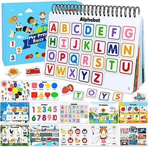 Airyard Montessori Toys Busy Book for Toddlers, Preschool Learning Busy Board for Kids, 12 Themes... | Amazon (US)