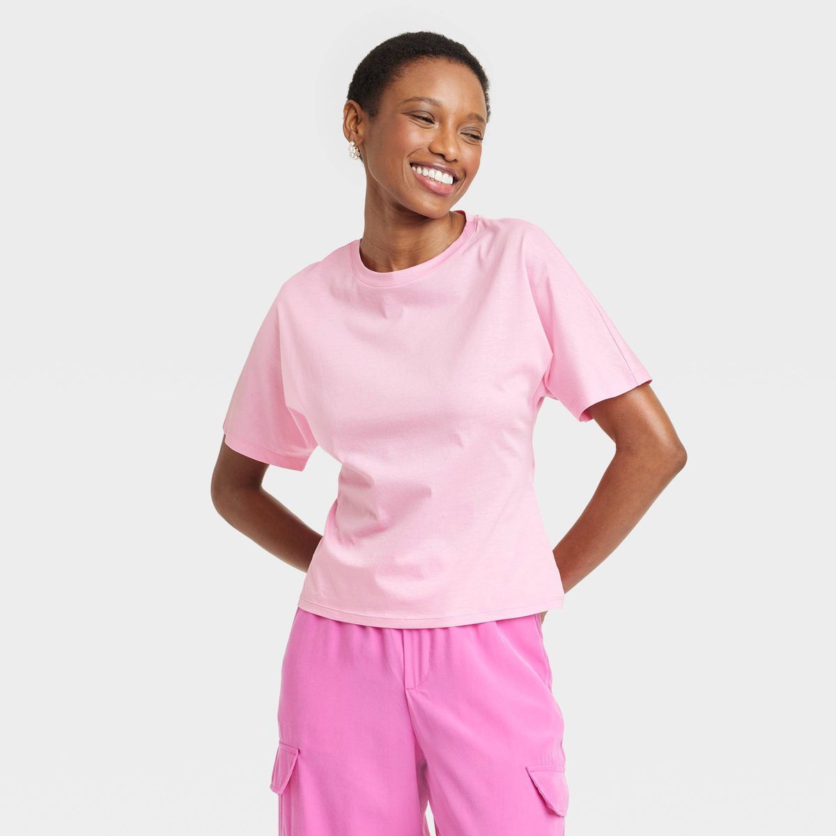 Women's Short Sleeve T-Shirt - A New Day™ Pink XS | Target