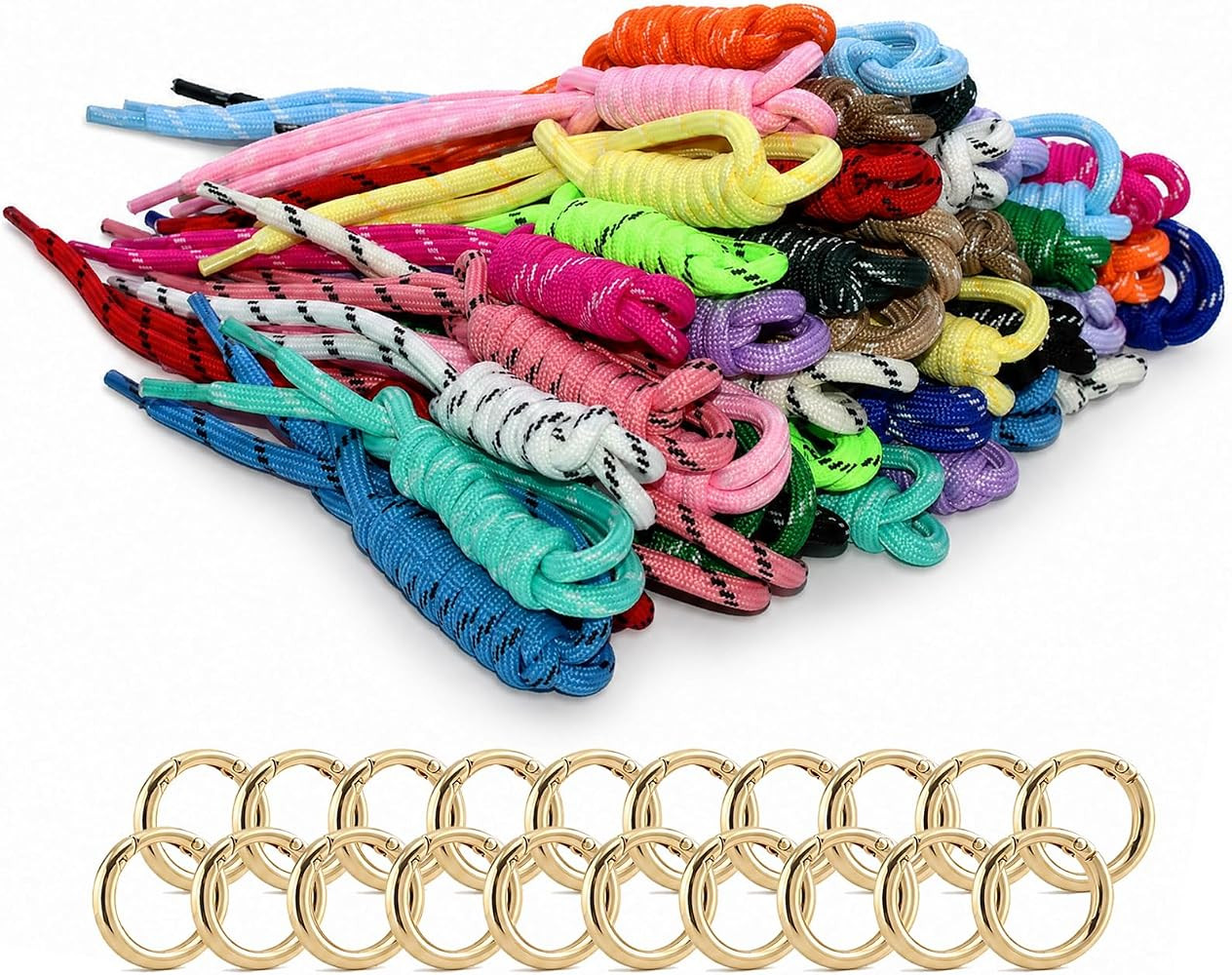 Paracord Keychain, 20/33/40 Pack Braided Rope Keychains | Amazon (US)