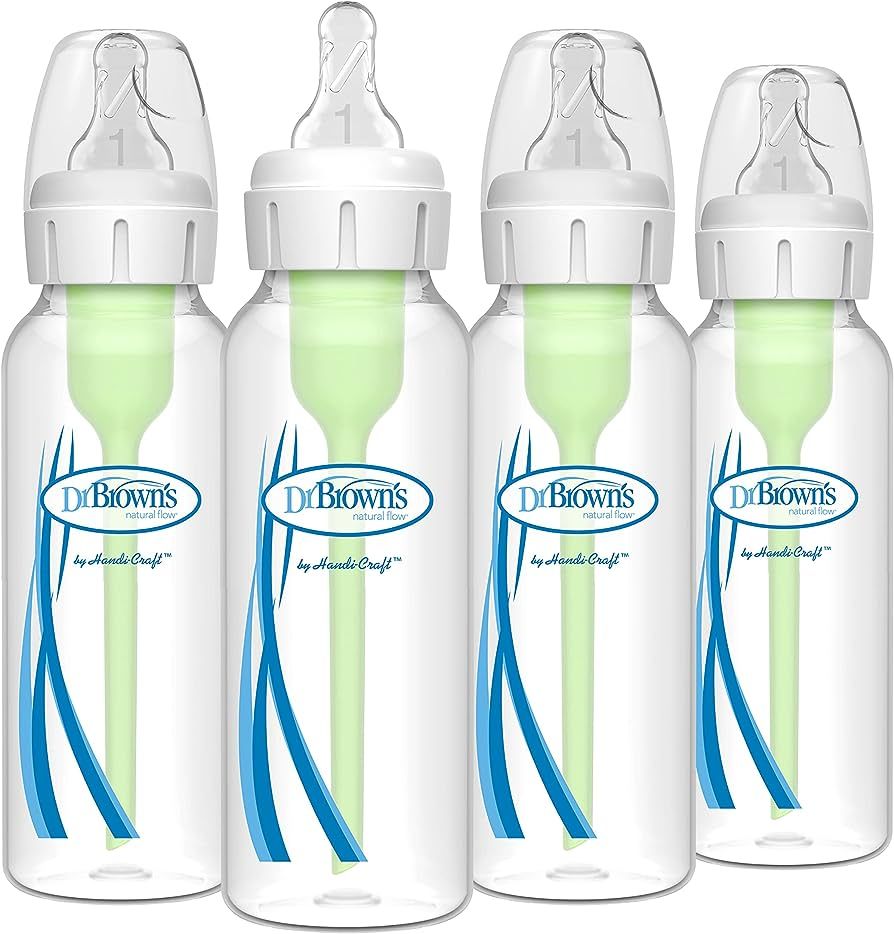 Dr. Brown’s Natural Flow® Anti-Colic Options+™ Narrow Baby Bottles 8 oz/250 mL, with Level 1... | Amazon (US)