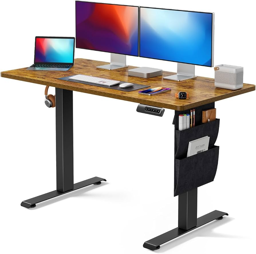 Marsail Standing Desk Adjustable Height, 48x24 Inch Electric Standing Desk with Storage Bag, Stan... | Amazon (US)