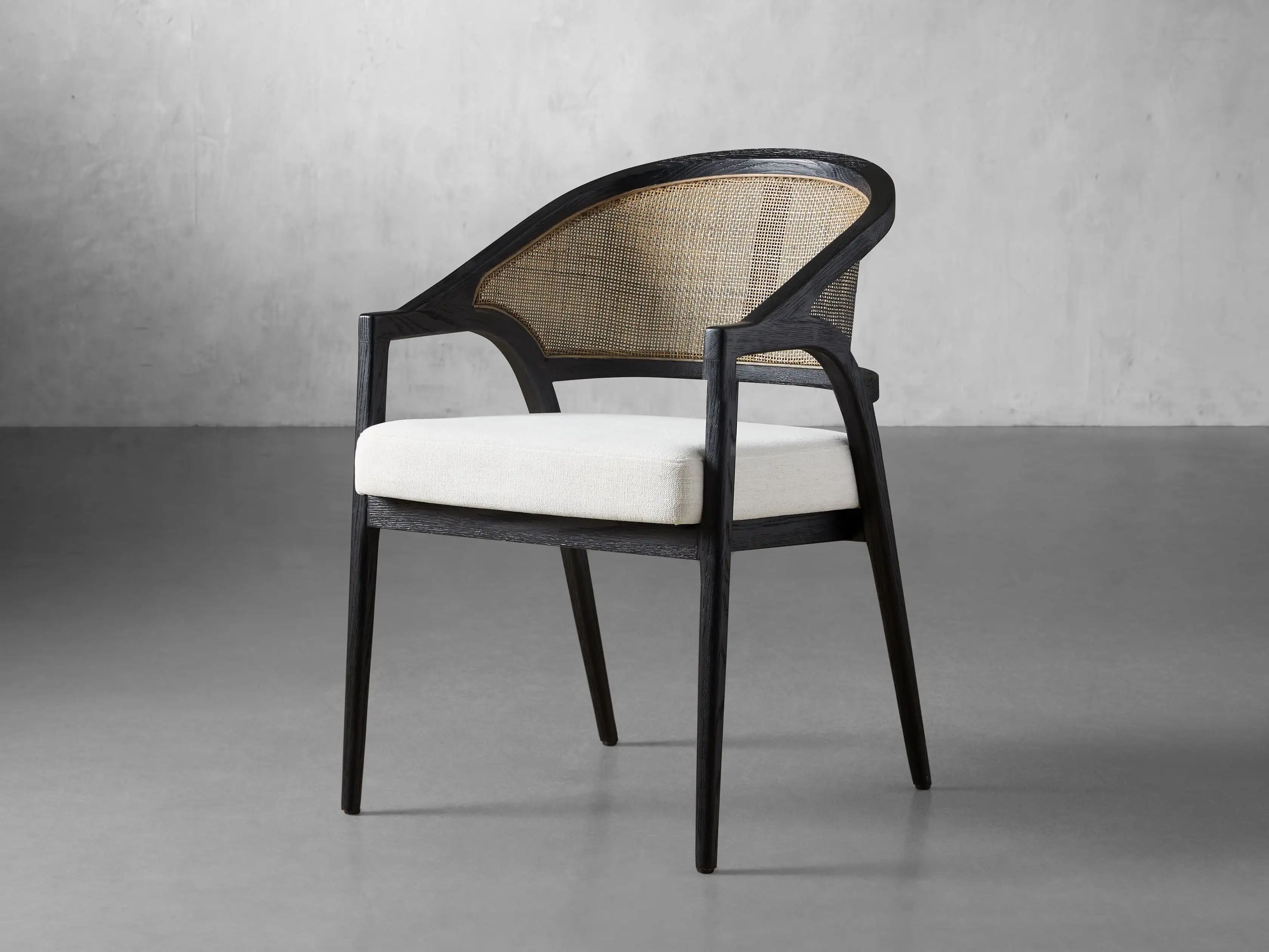 Aimee Dining Arm Chair in Black Drifted | Arhaus
