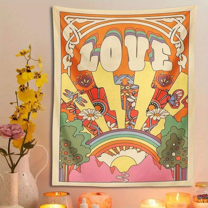 Tapestry Vintage   Rainbow Wall Art Printed - Temu | Temu Affiliate Program