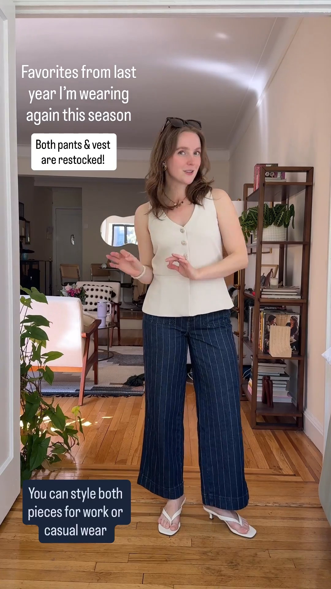 Clearance spring outfits! Petite friendly striped pants wearing 0
Petite. On sale! Vest is lined and wearing 0/xs petite. Also on clearance. Mix and match for work or casual wear

#LTKSaleAlert #LTKWorkwear