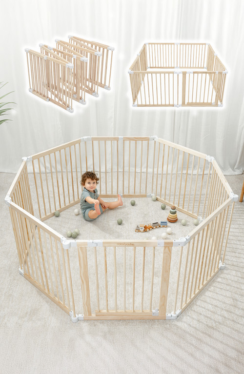 Comfy Cubs Playpen for Toddler and Babies in Natural Wood at Nordstrom | Nordstrom