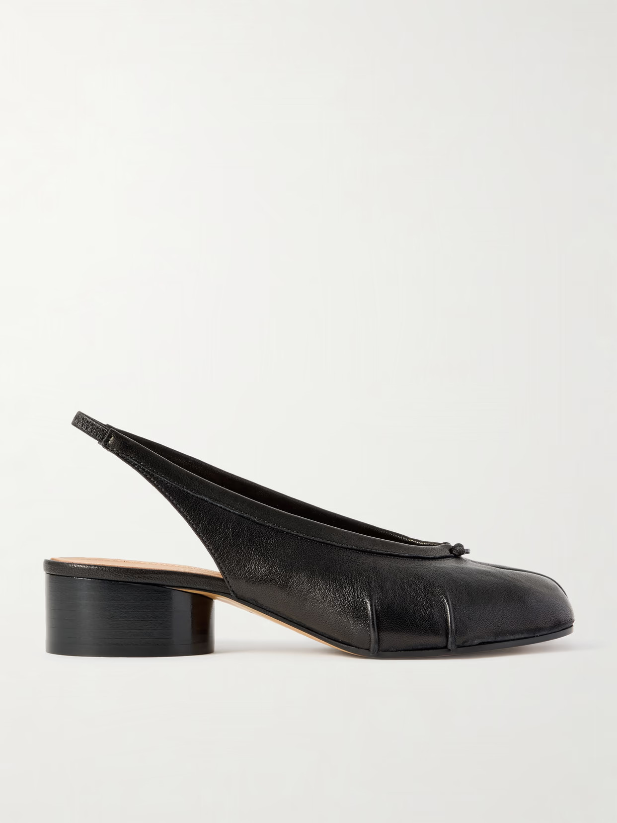 Maison Margiela - Tabi Split-toe Leather Slingback Pumps - Black - IT36.5 | NET-A-PORTER APAC