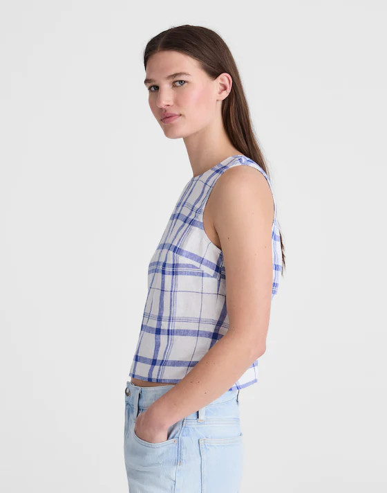 Tie-Back Shell Top in 100% Linen | Madewell
